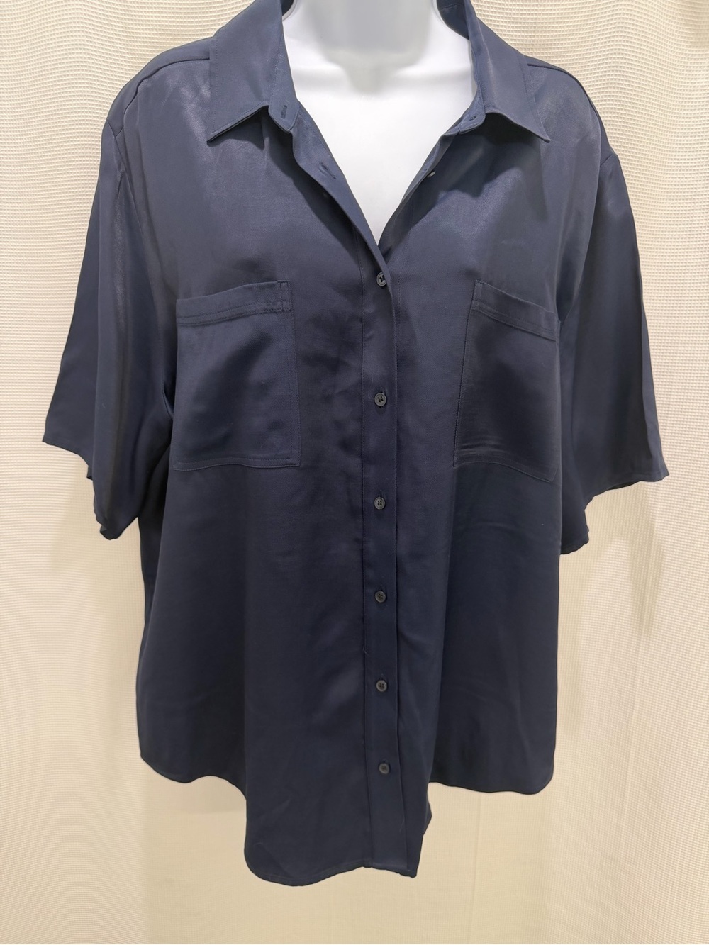 NORDSTROM Navy Button-Down Women's Shirt